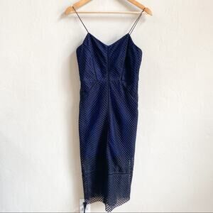 Topshop Black Mesh‎ Midi Dress